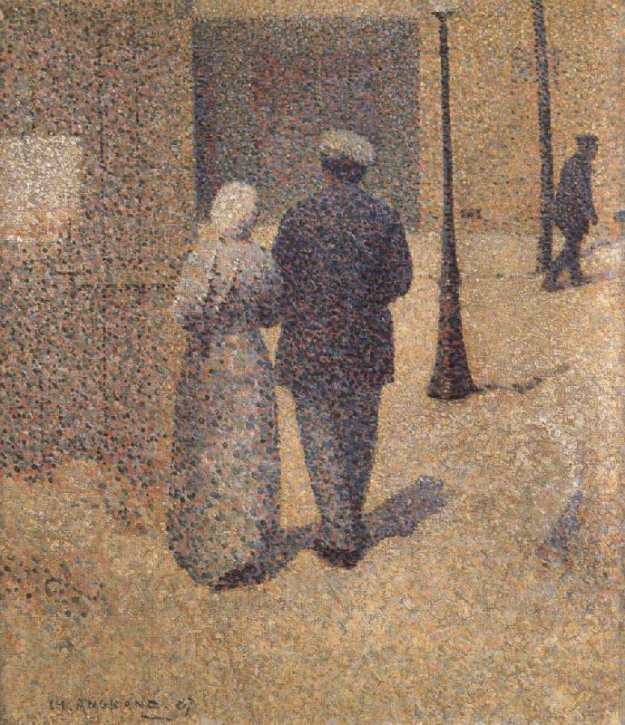 Charles Angrand Man and Woman in the Street Germany oil painting art